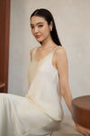 Eliette Satin Skirt (Pearl)