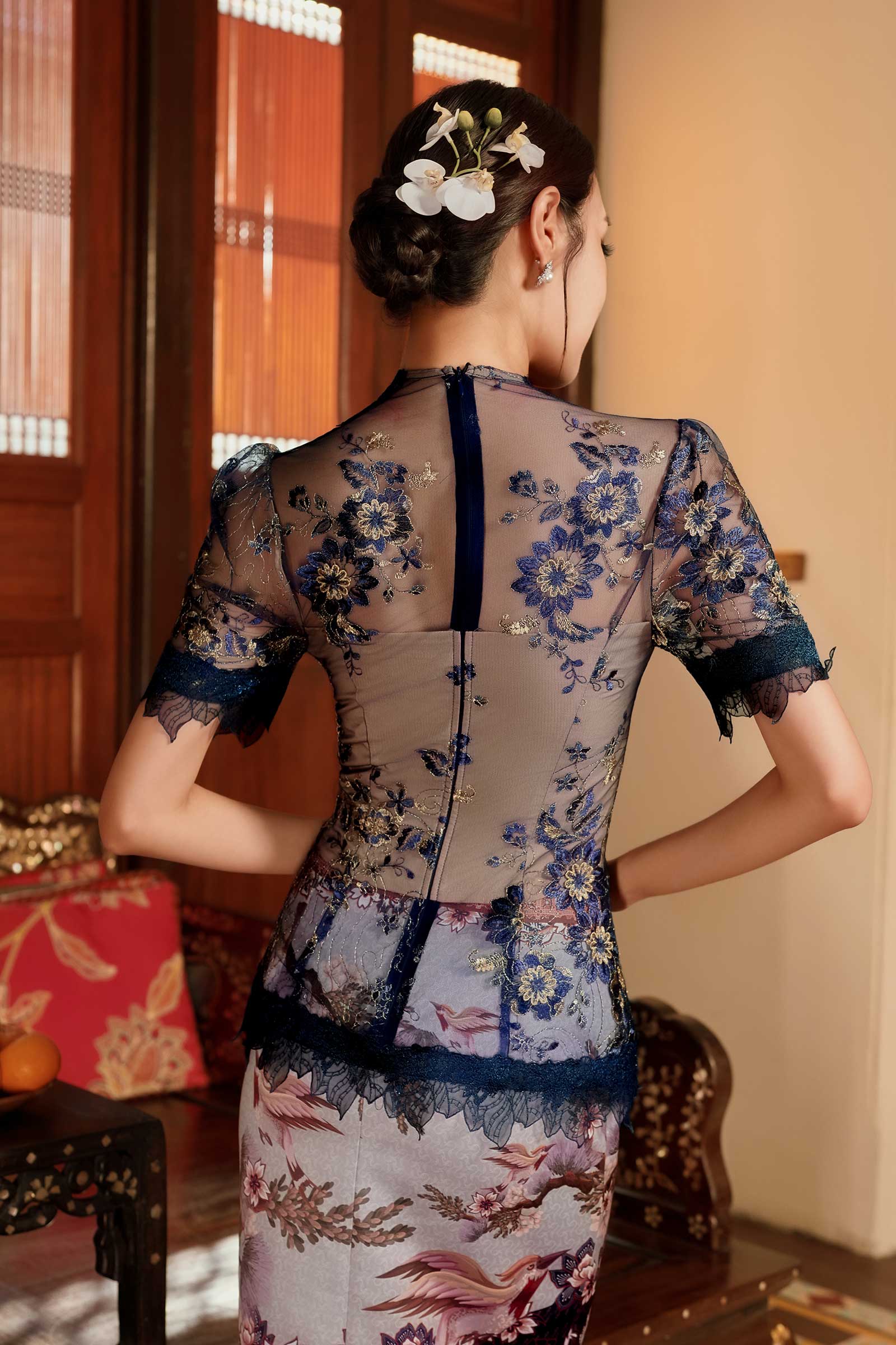 Paradis Kebaya Top (Blue)