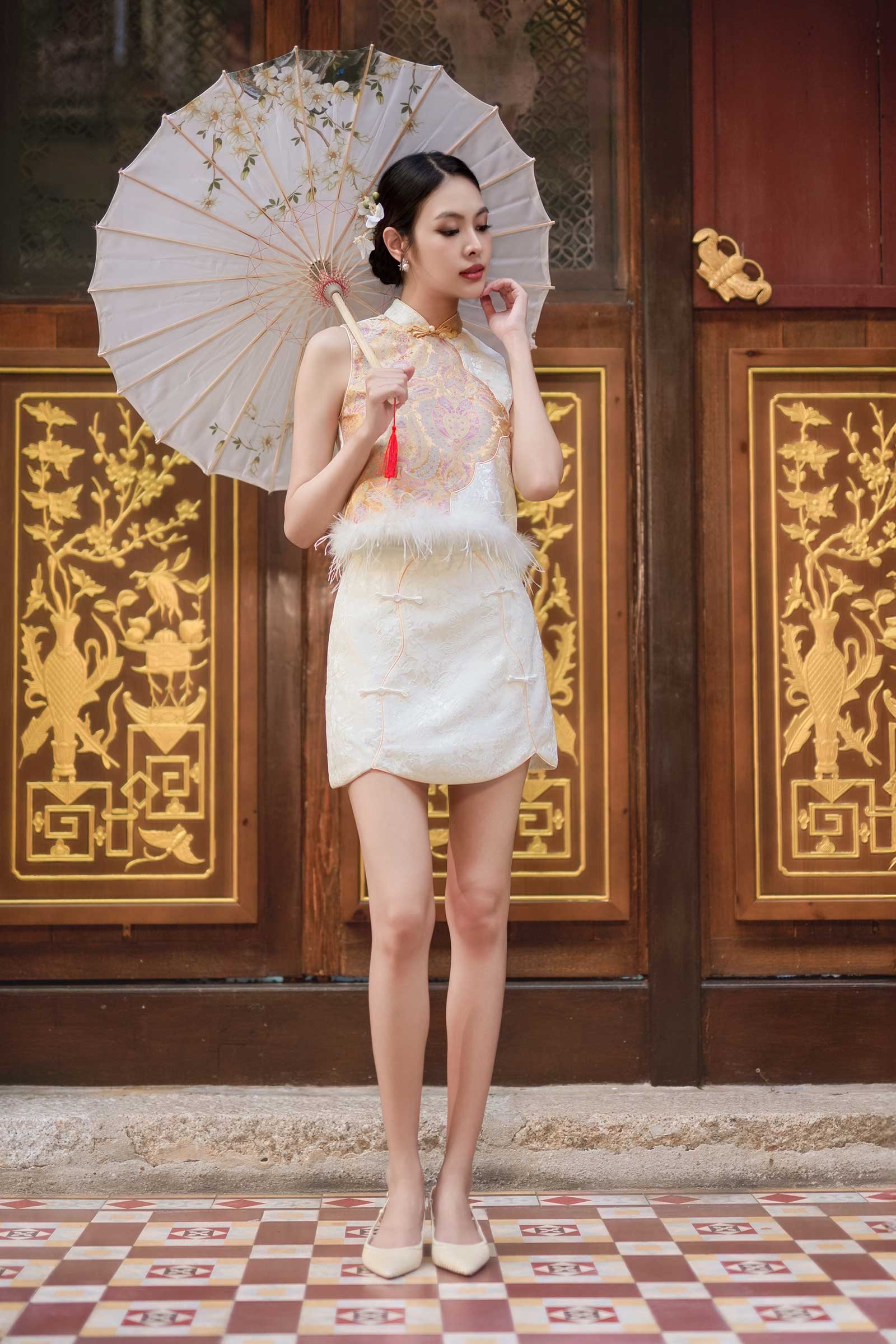 BACKORDER Isolde Skort (White)