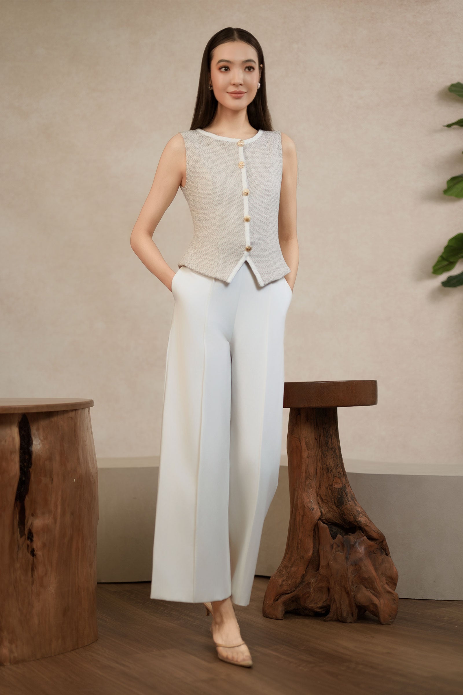 Daniexia Jumpsuit (Cream)