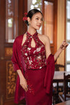 Ruiann Qipao Padded Top (Red)