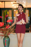 Huifen Romper (Maroon)