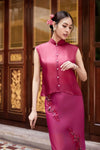 Soralis Silk Qipao Top (Ruby Red)