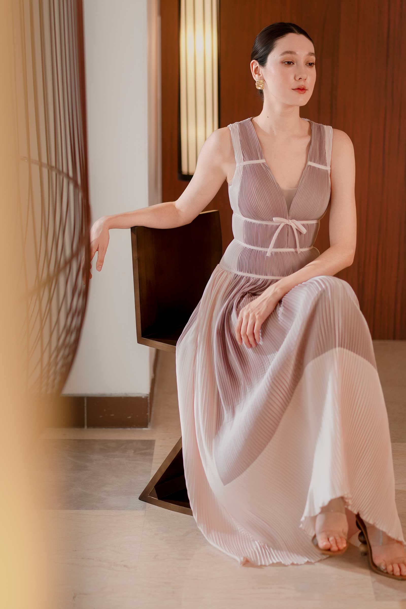 Dazelle Dress (Dusty Purple+Pink)