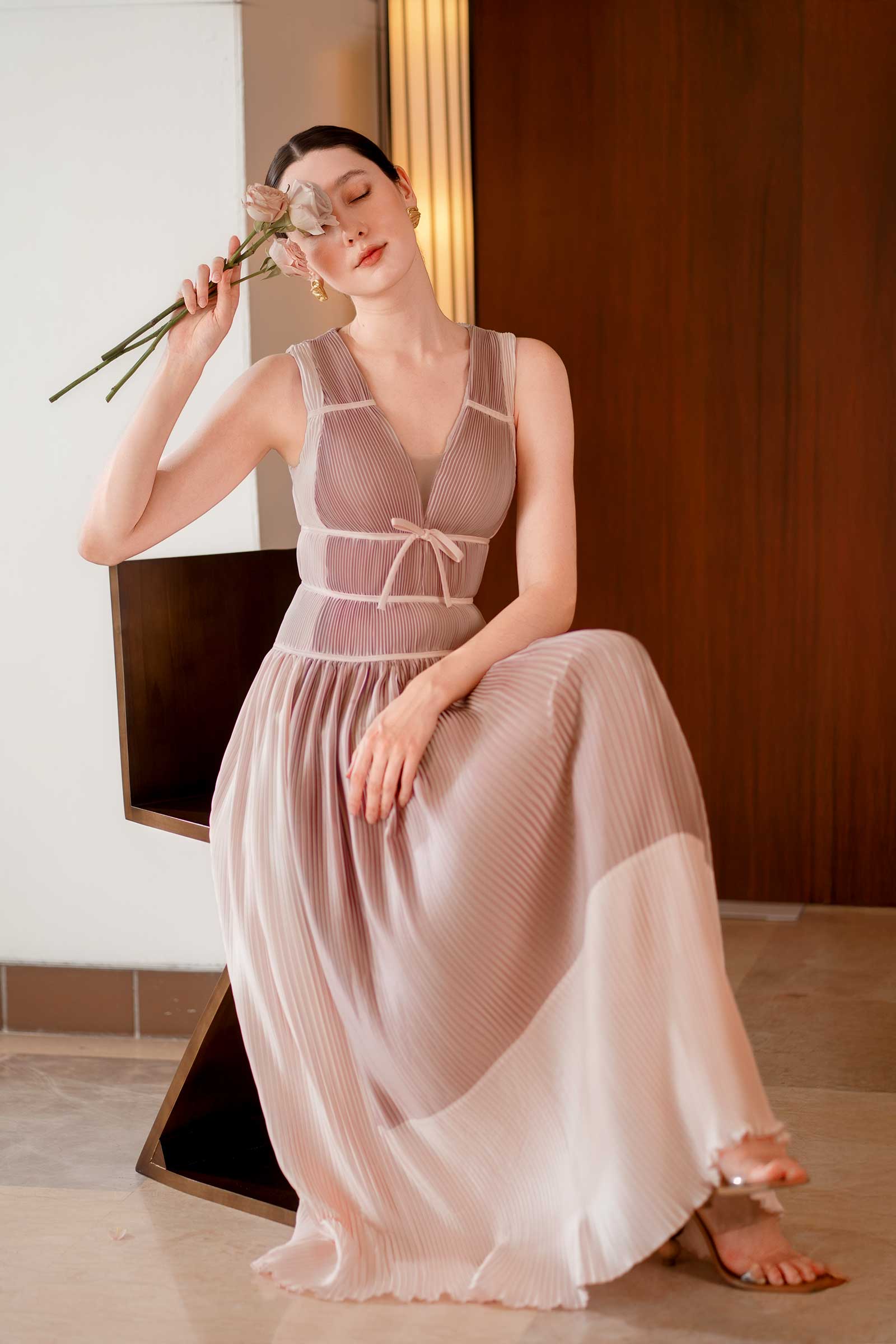 Dazelle Dress (Dusty Purple+Pink)