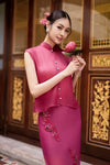 Soralis Silk Qipao Top (Ruby Red)