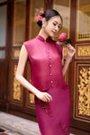 Soralis Silk Qipao Top (Ruby Red)