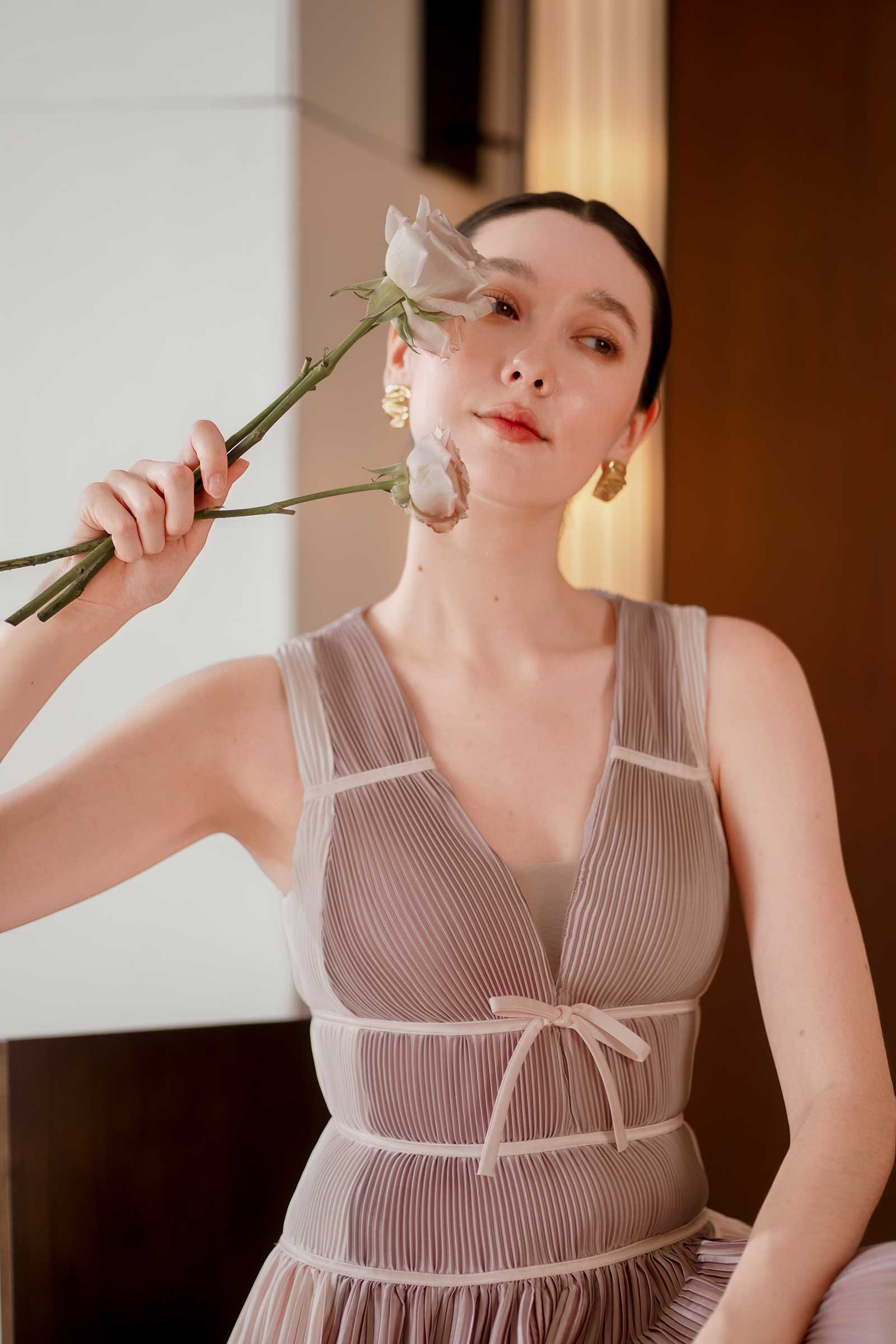 Dazelle Dress (Dusty Purple+Pink)