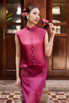 Soralis Silk Qipao Top (Ruby Red)