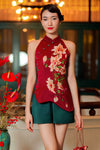 BACKORDER Hui Ying Qipao Romper (Maroon)