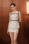 Colette Tweed Top (White)