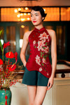 BACKORDER Hui Ying Qipao Romper (Maroon)