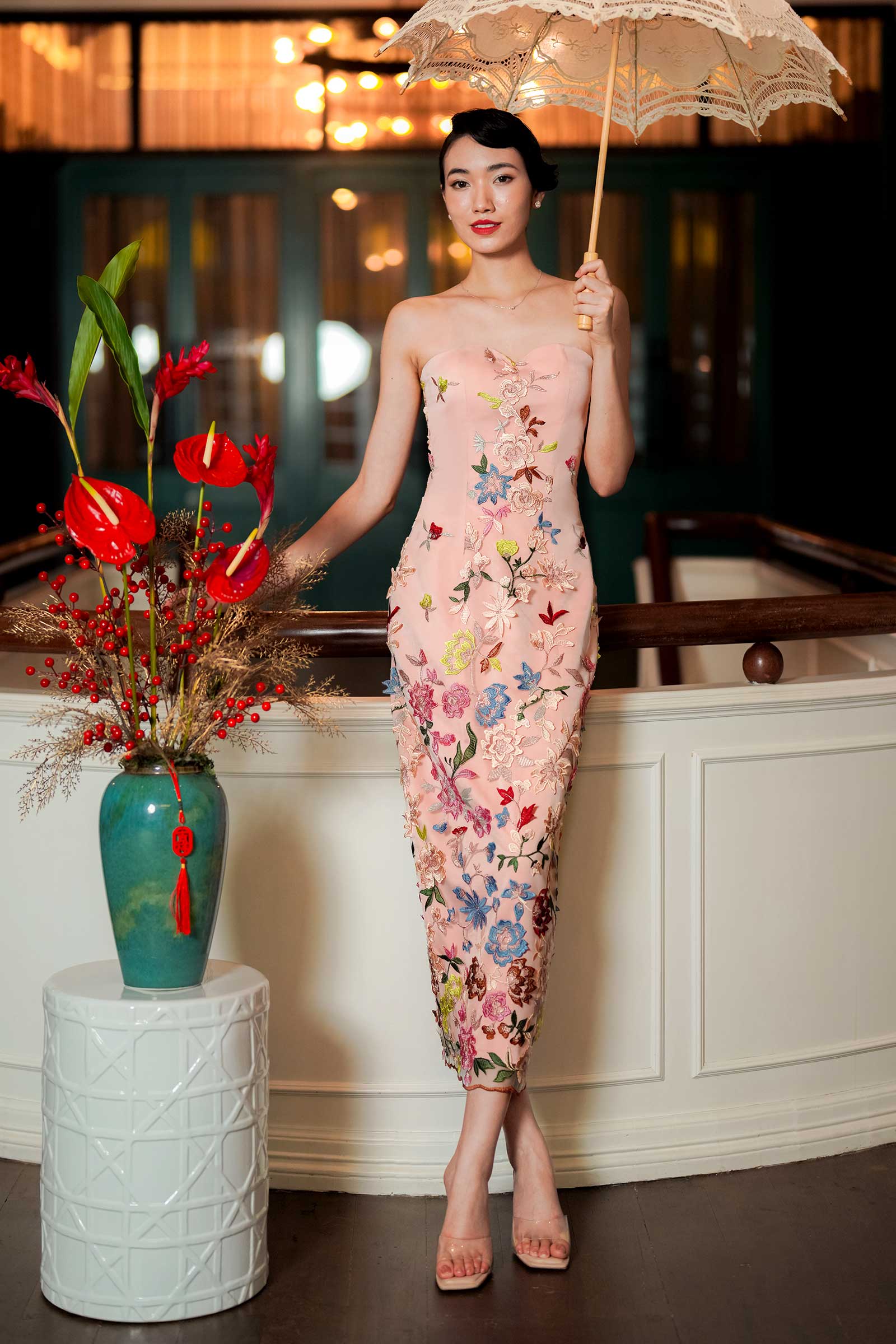 Xue Qin Qipao Set (Pink)