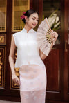 Soralis Silk Qipao Top (Pearl White)