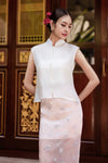 Soralis Silk Qipao Top (Pearl White)