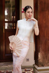 Soralis Silk Qipao Top (Pearl White)
