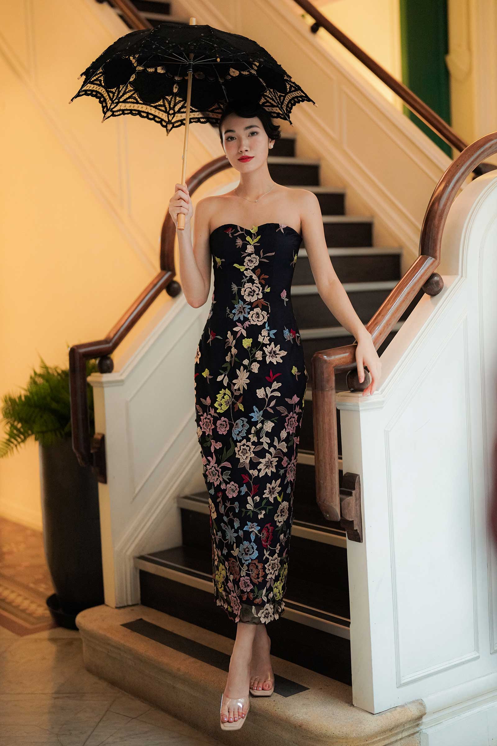 Xue Qin Qipao Set  (Navy)