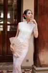 Soralis Silk Qipao Top (Pearl White)