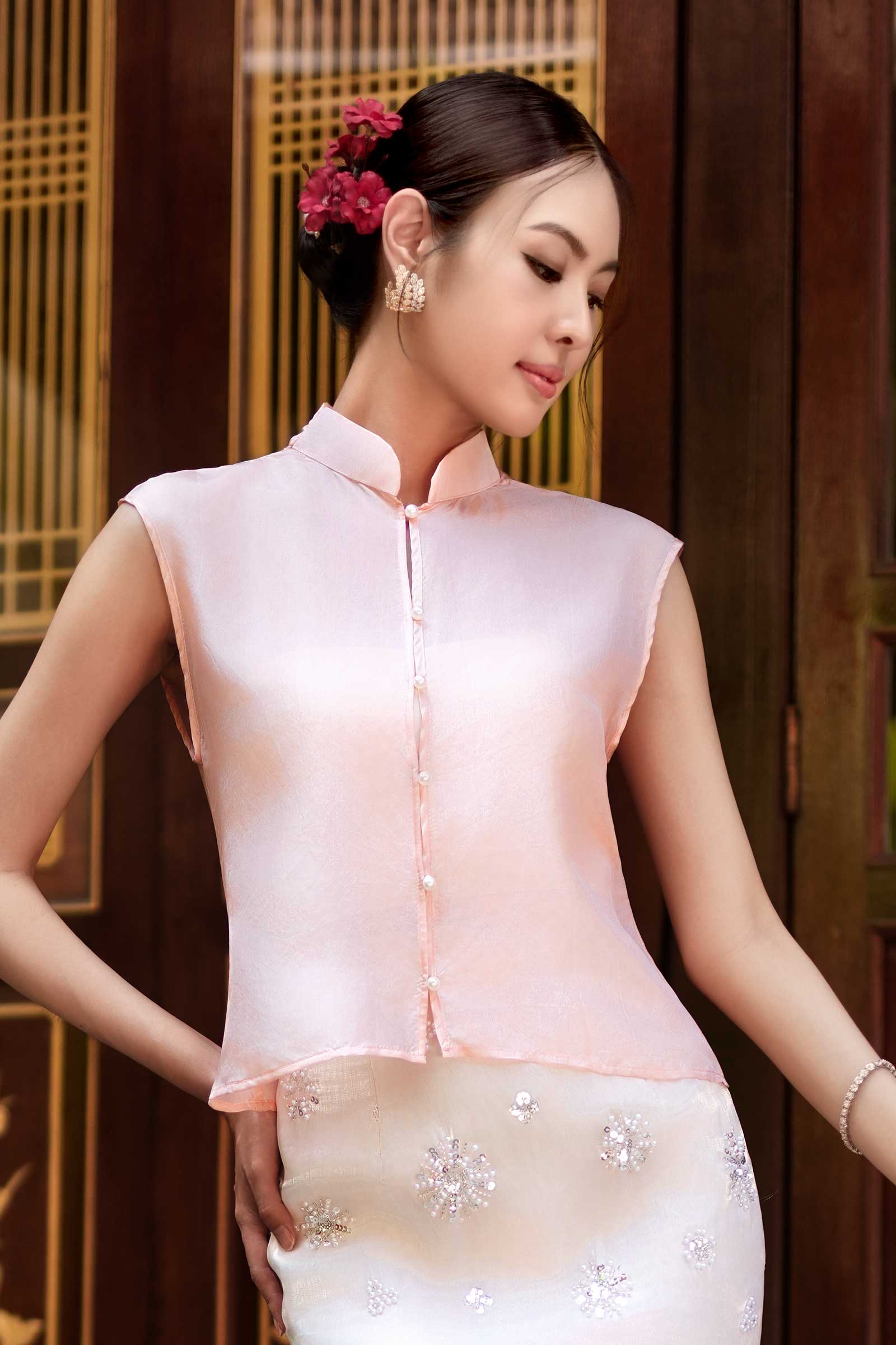 Soralis Silk Qipao Top (Coralise)