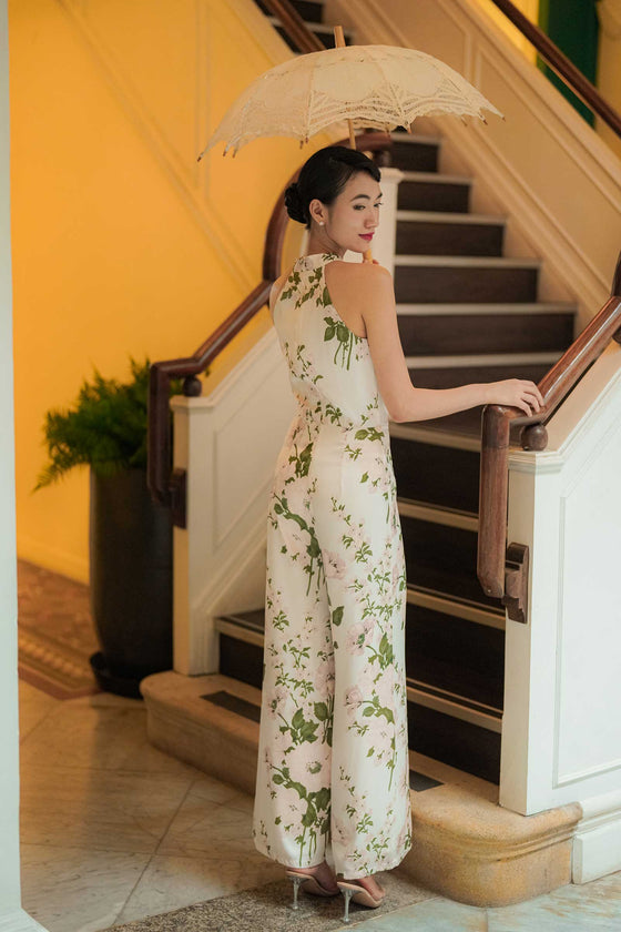 Yu Hua Qipao Jumpsuit (Cream)