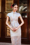 BACKORDER Pearl Blossom Qipao Top (Light Blue)