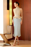Delora Dress (Greyish+Blue)