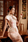 BACKORDER Pearl Blossom Qipao Top (Champagne)