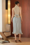 Delora Dress (Greyish+Blue)