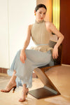 Delora Dress (Greyish+Blue)