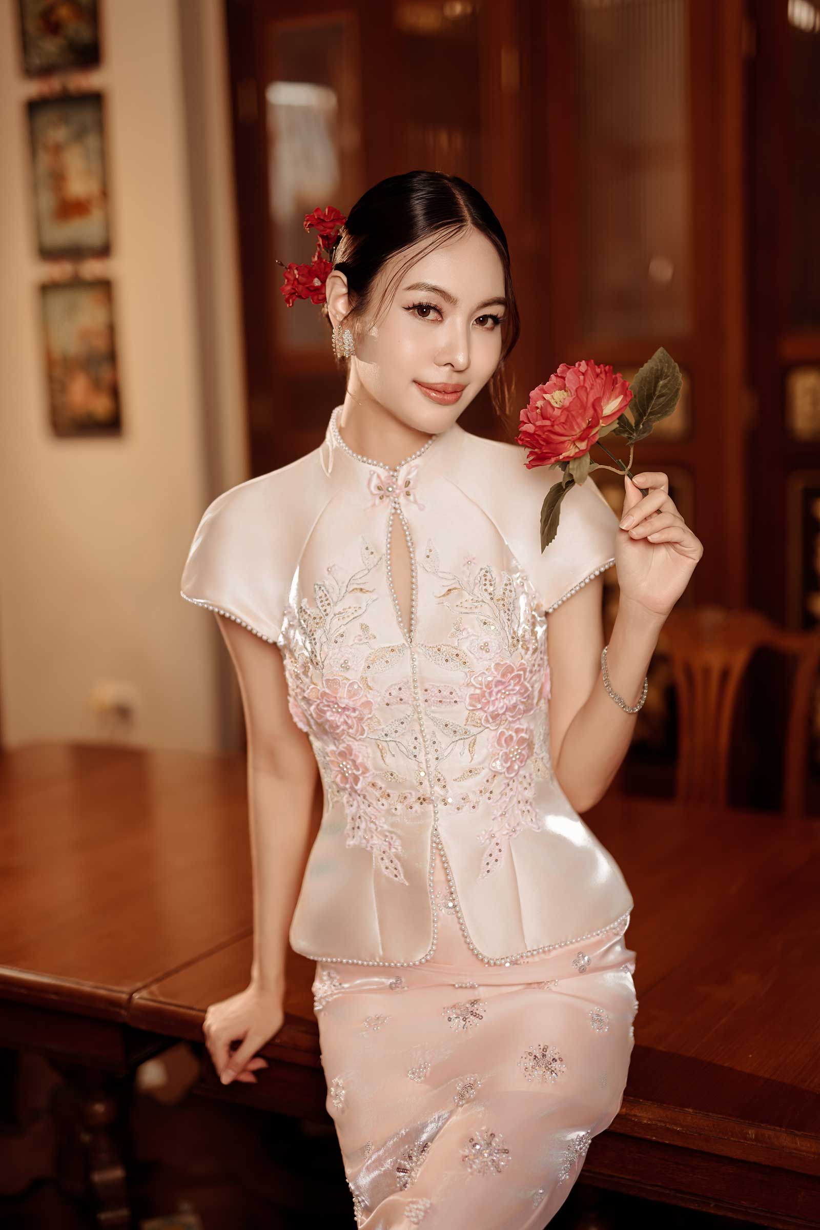 Pearl Blossom Skirt (Pink)