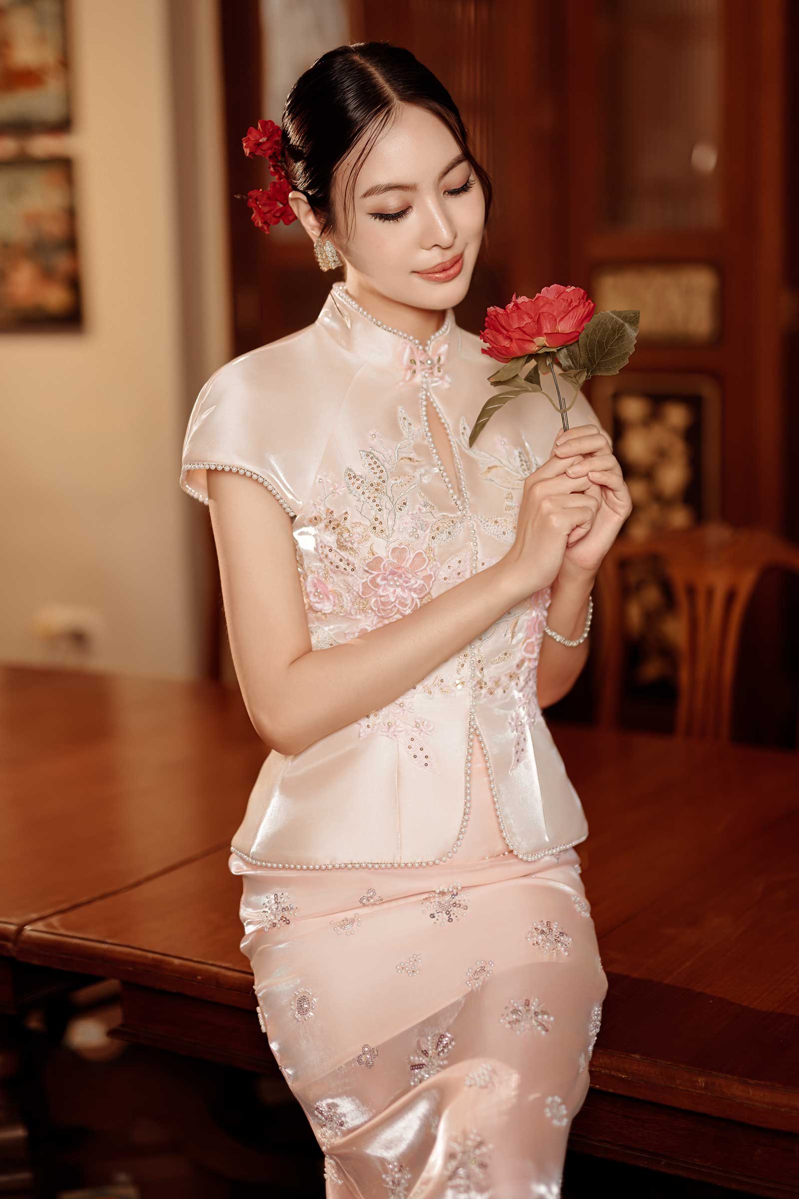 Pearl Blossom Skirt (Pink)