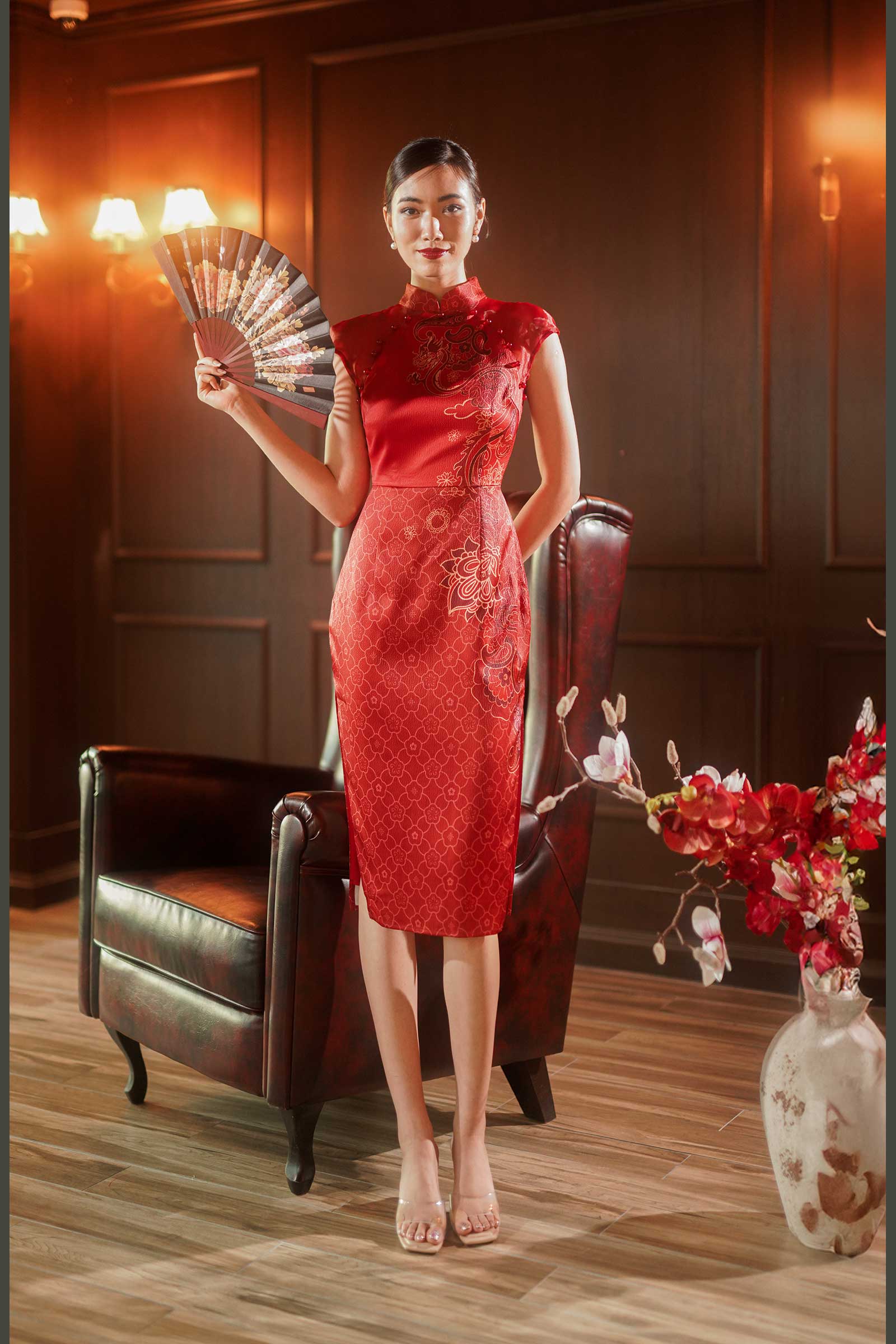 Dozane Dragon Qipao (Red)