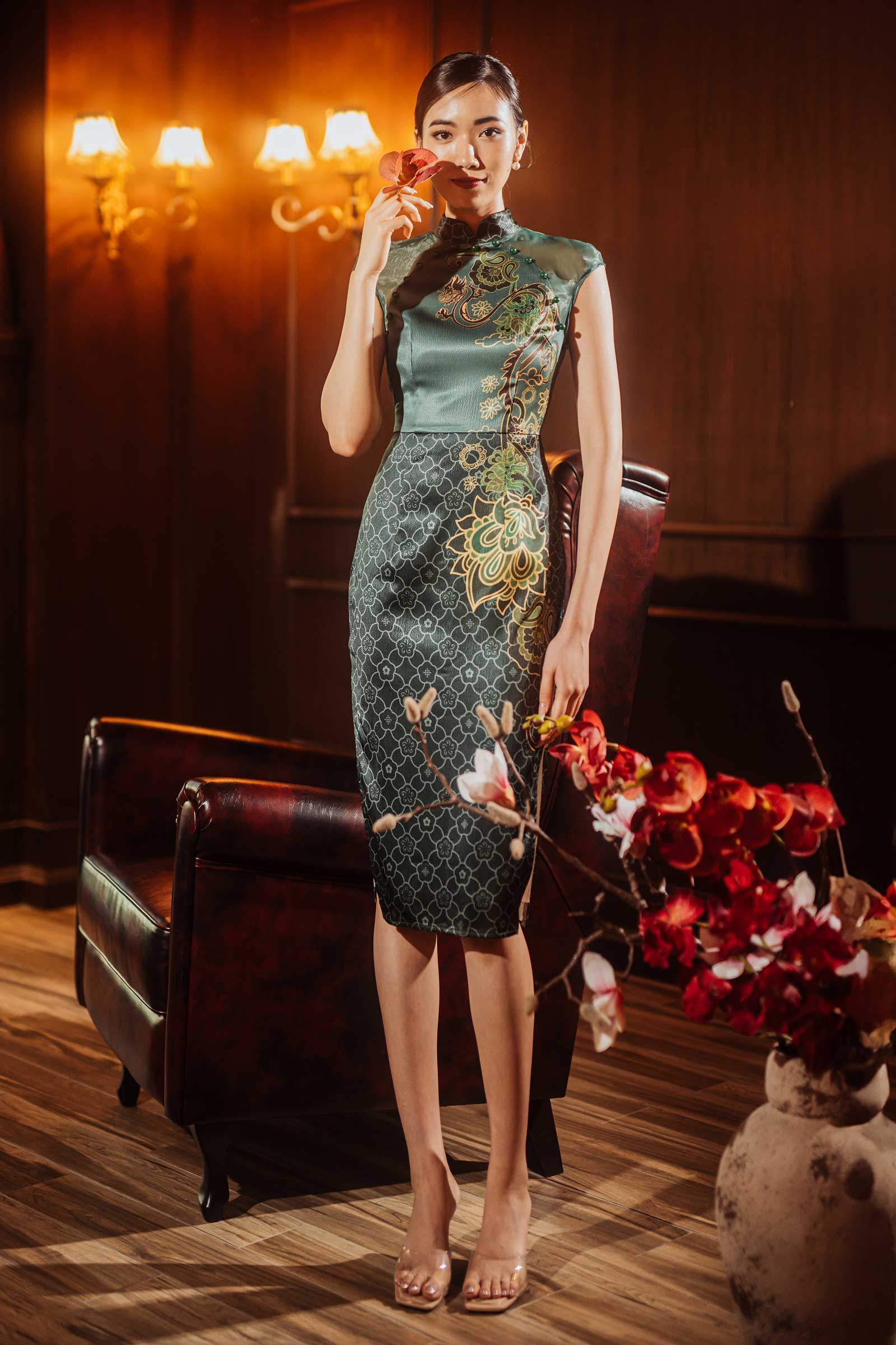 Dozane Dragon Qipao (Green)