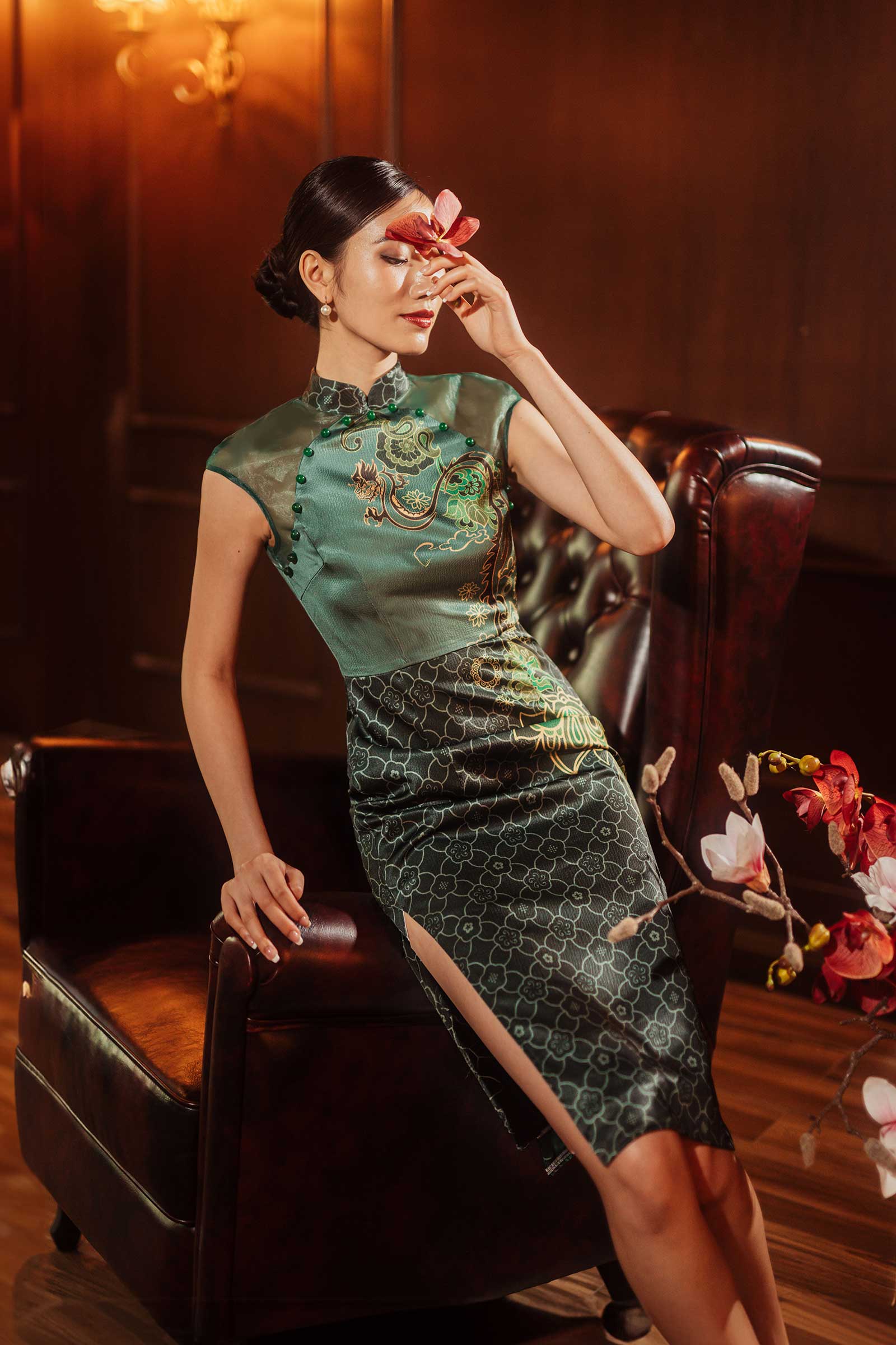 Dozane Dragon Qipao (Green)