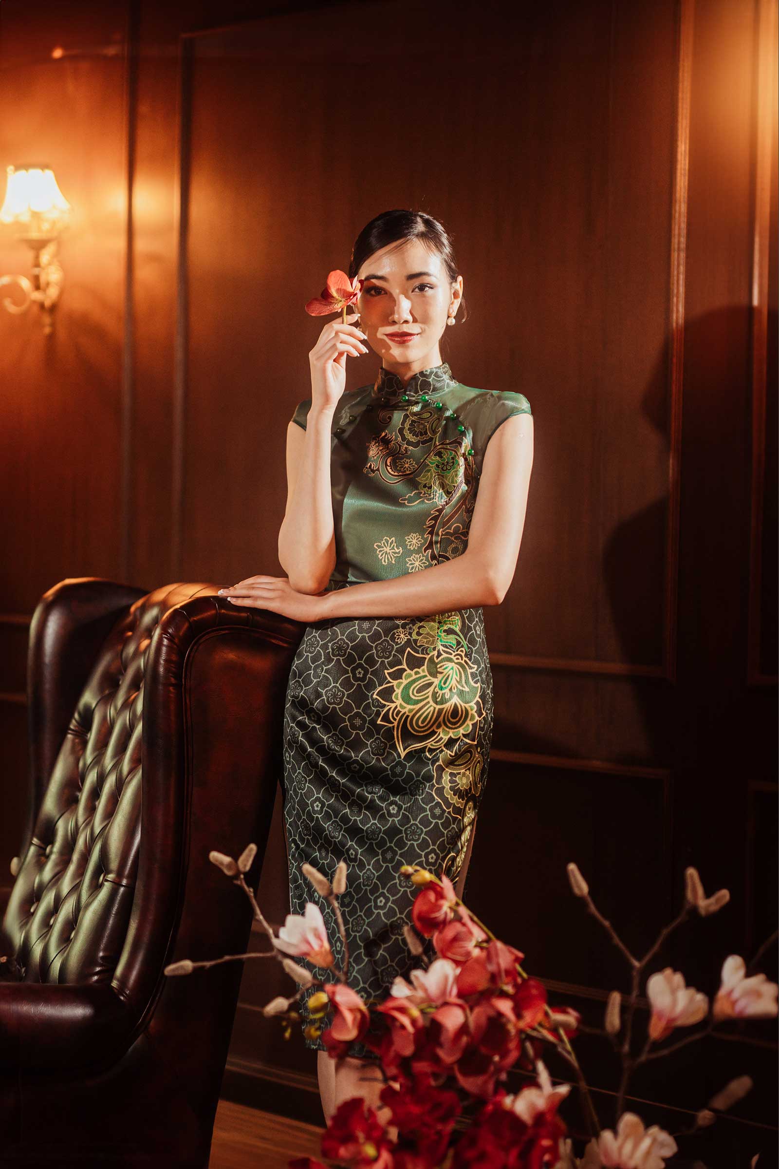 Dozane Dragon Qipao (Green)