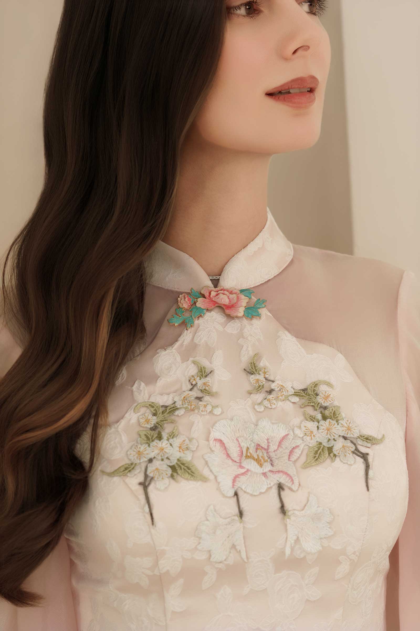 Ethereal Qipao Top (Pink)