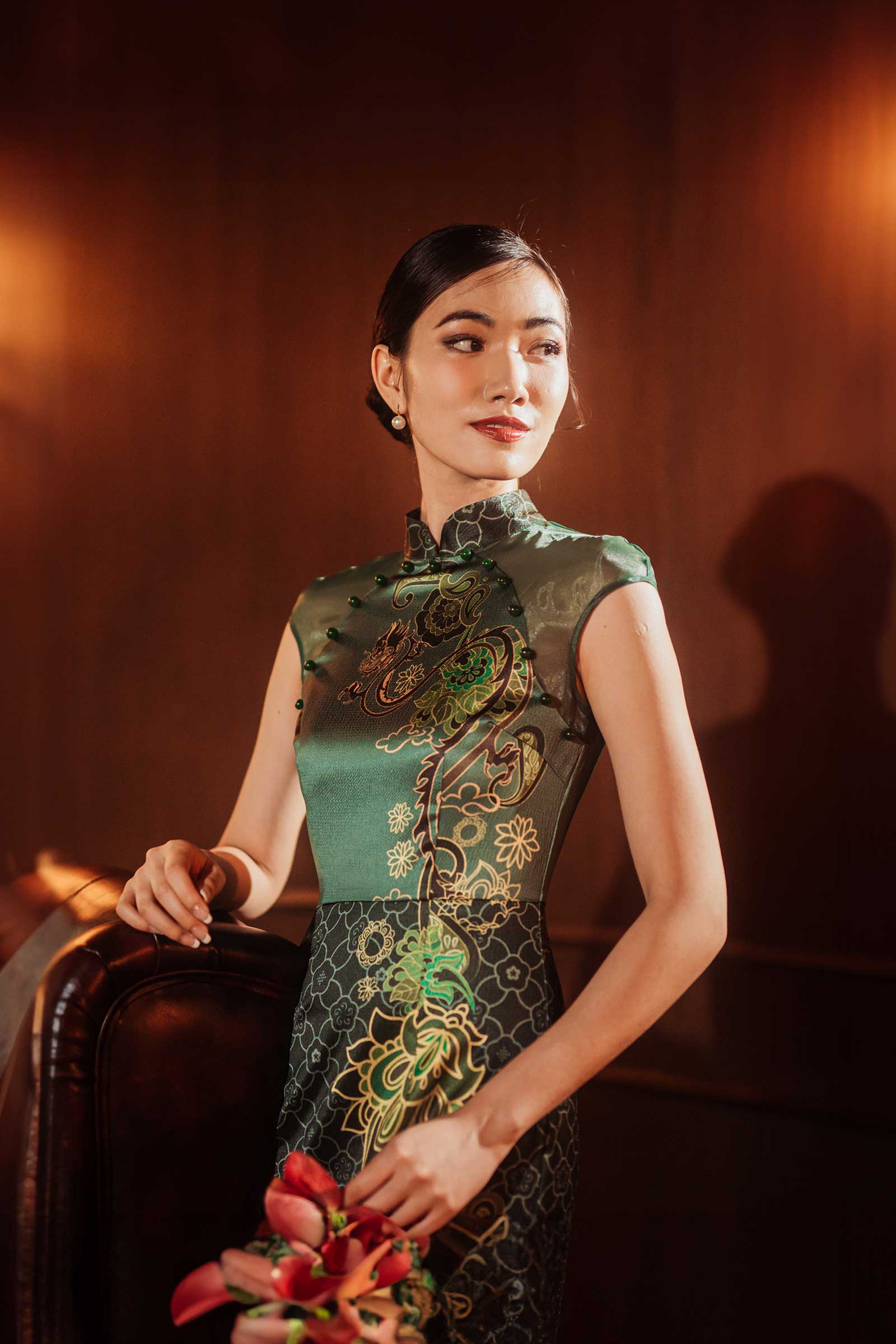 Dozane Dragon Qipao (Green)