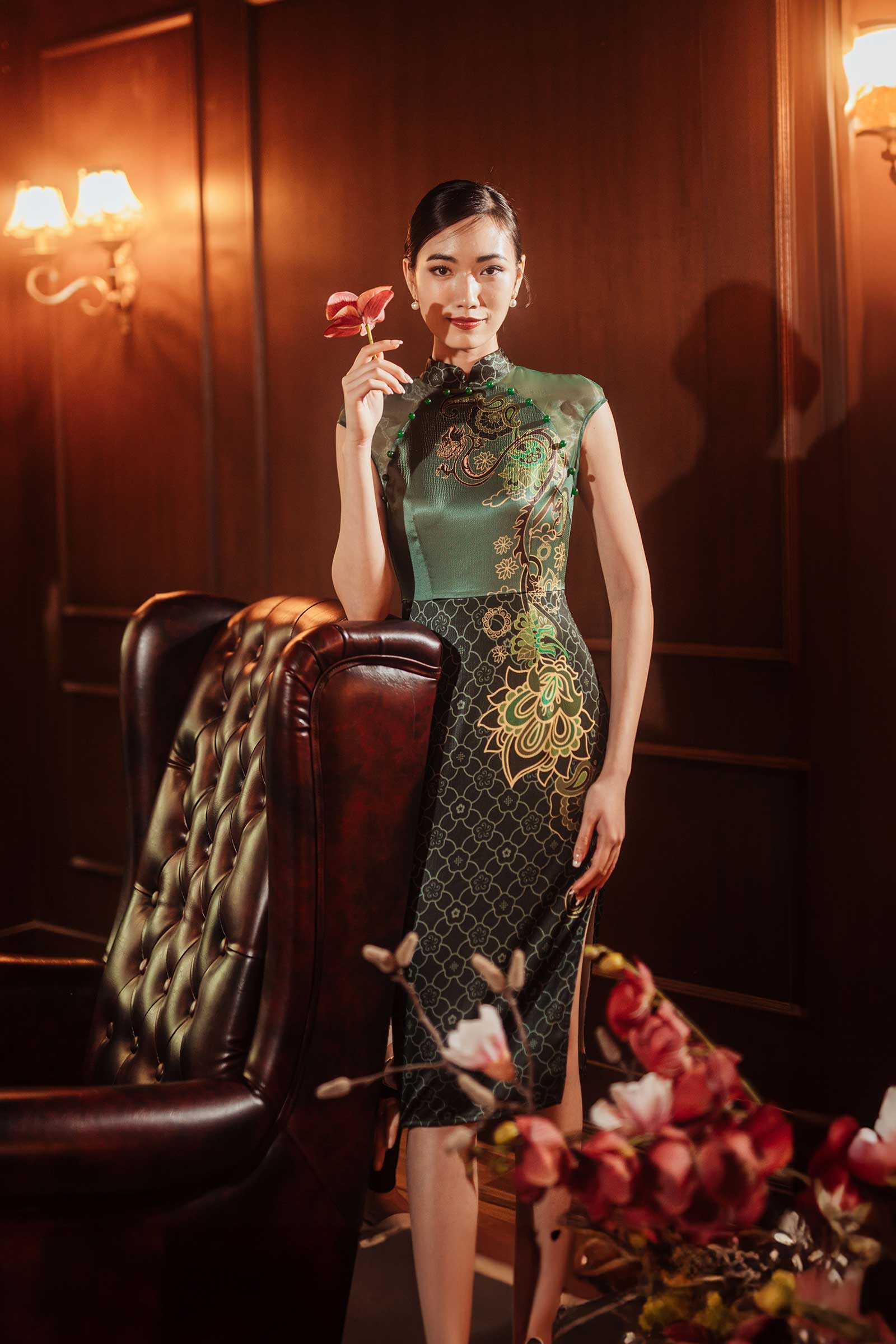 Dozane Dragon Qipao (Green)