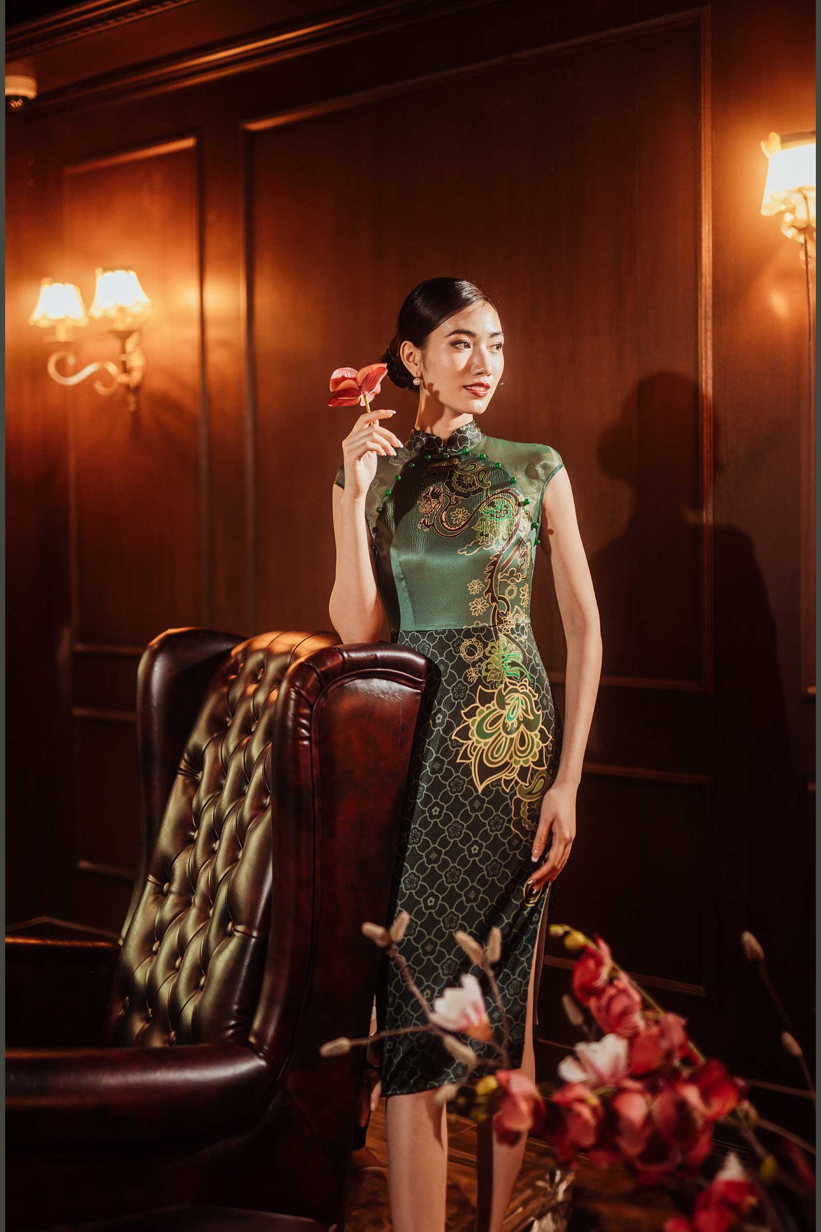 Dozane Dragon Qipao (Green)