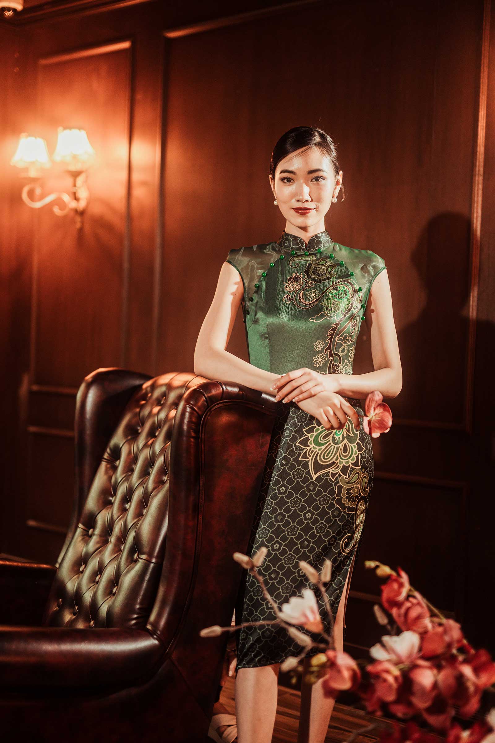 Dozane Dragon Qipao (Green)