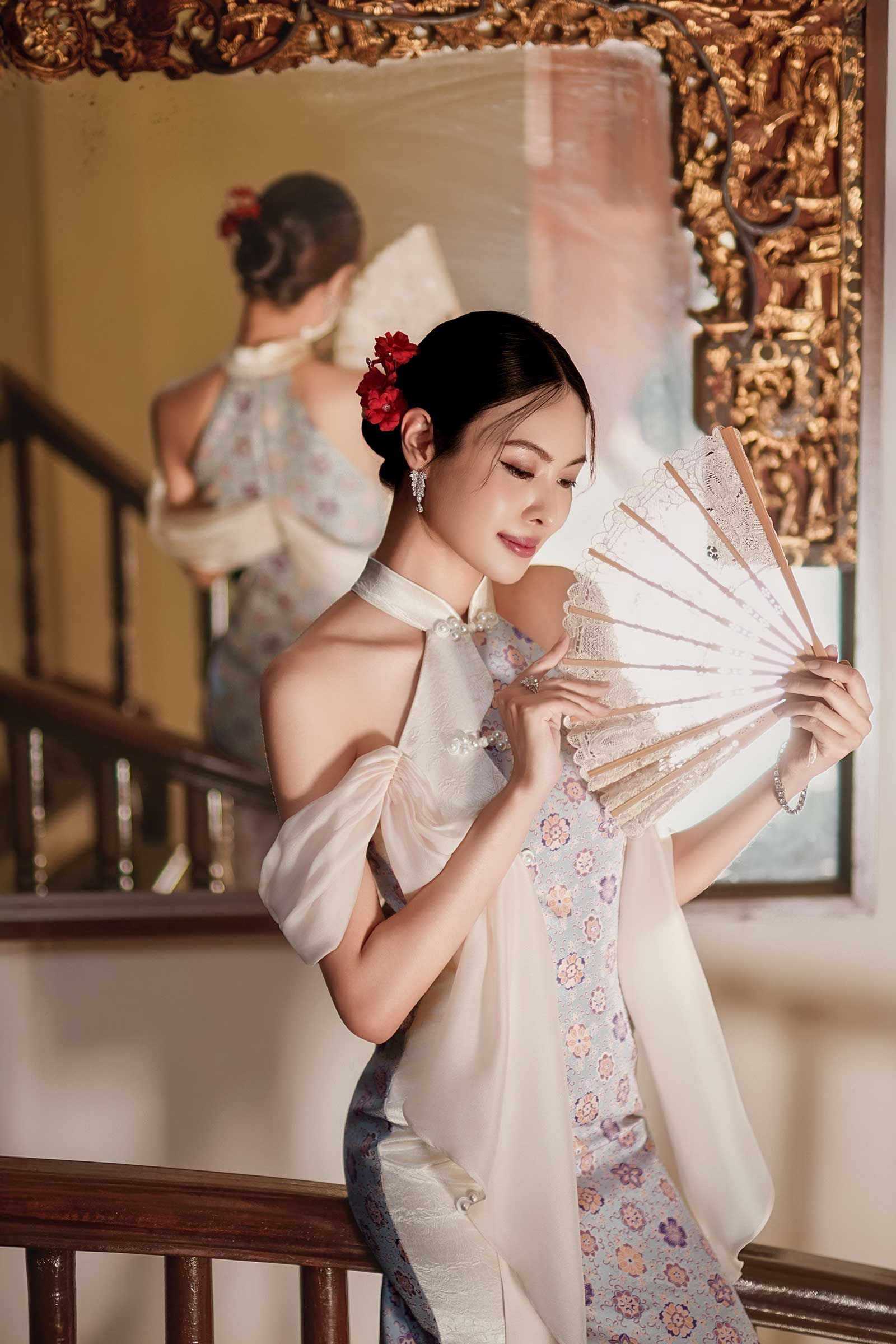 Aurora Blossom Qipao (Celeste)