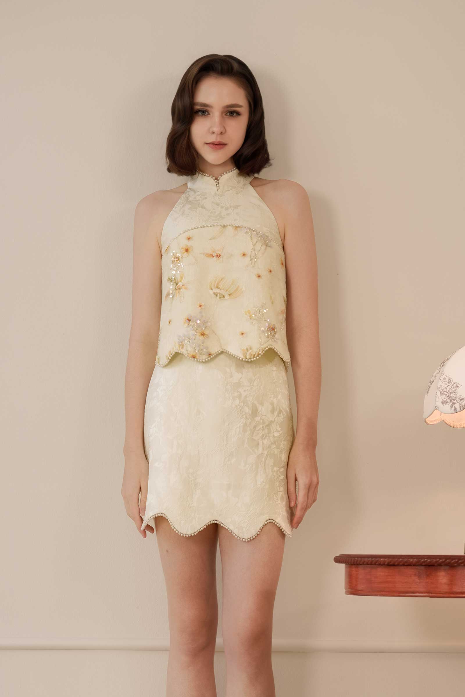 MeiYu Qipao Set (White)