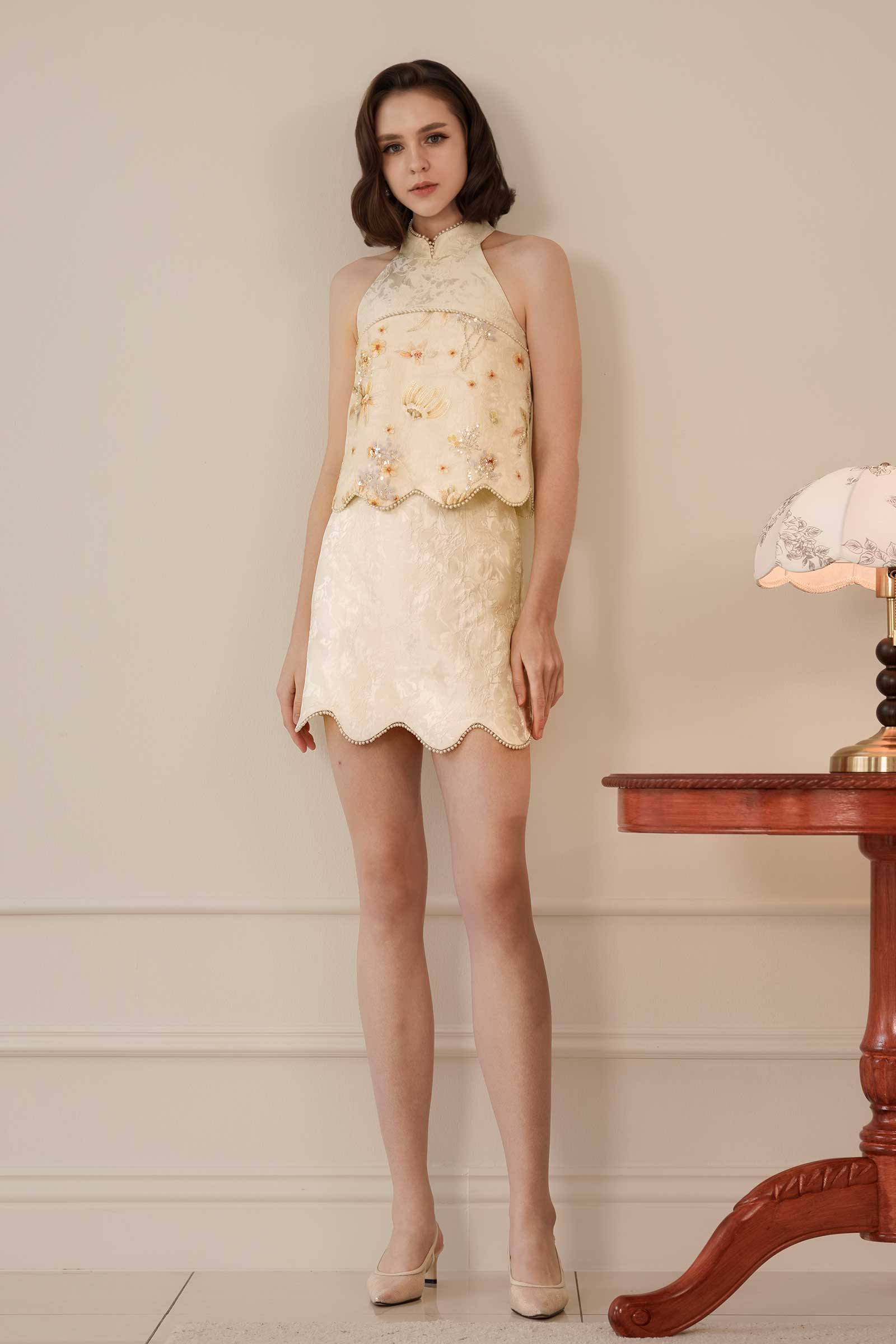 MeiYu Qipao Set (White)