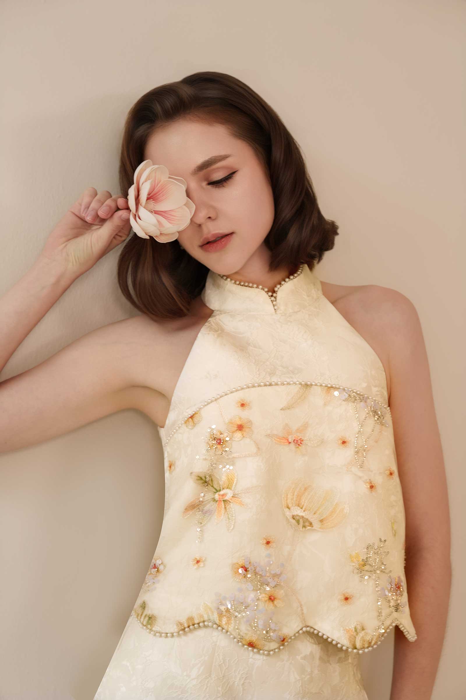 MeiYu Qipao Set (White)
