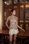 BACKORDER Evelia Qipao Top (Champagne)