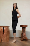 Audrey Tailored Peplum Dress (Black)