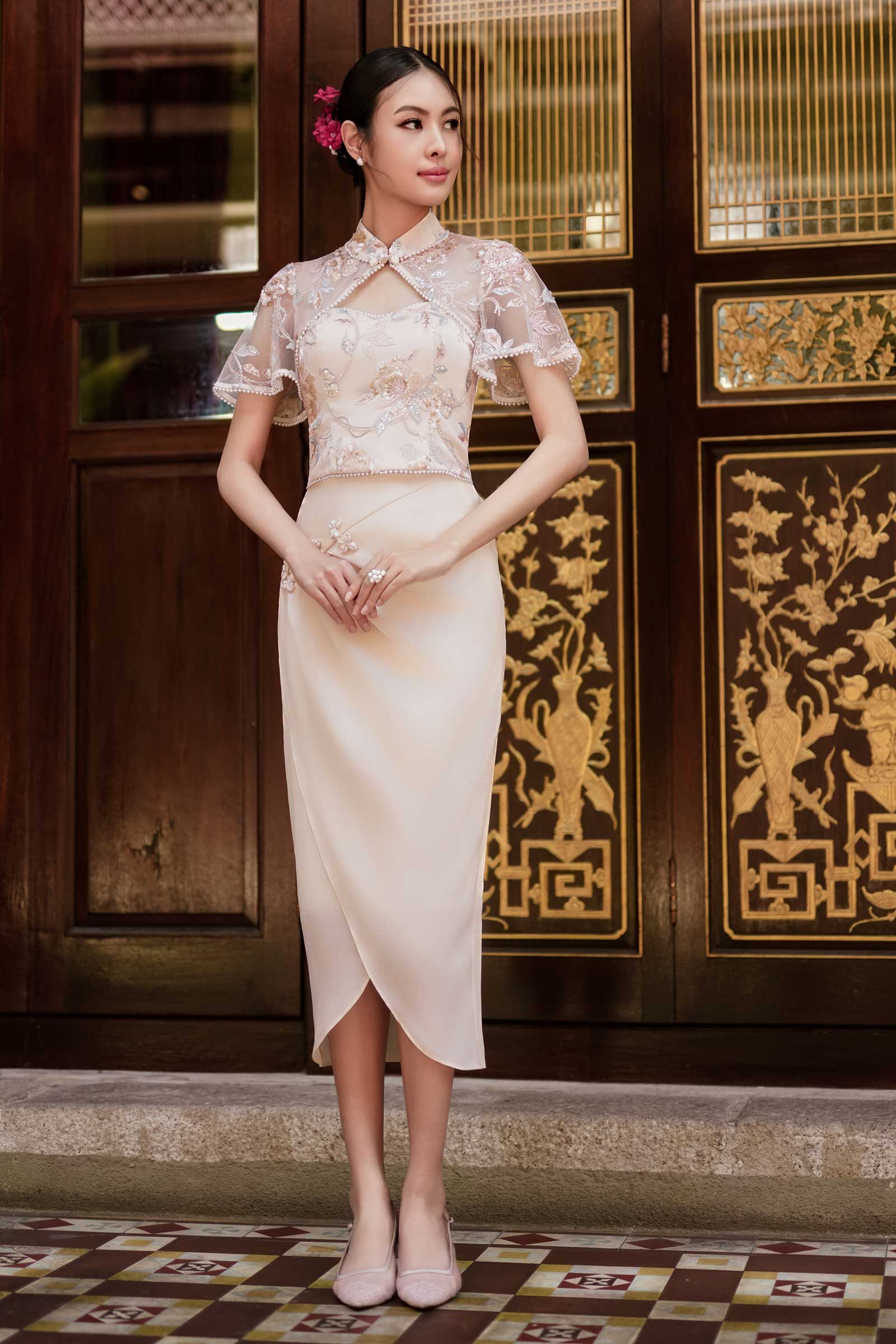 Celestine Qipao Top (Champagne)