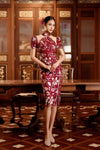 Camelia Qipao (Maroon)