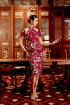 Camelia Qipao (Maroon)