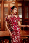 Camelia Qipao (Maroon)